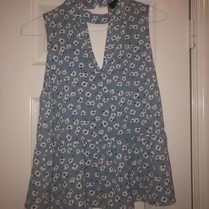 Light blue floral Francesca’s tank top!